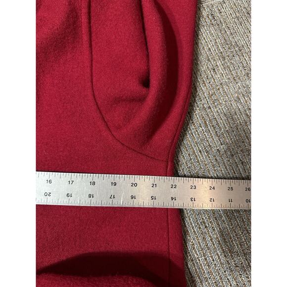Vintage Stapf Pure New Wool Red Cardigan Sweater Pockets Embroidery Size EU 42 - Picture 8 of 8